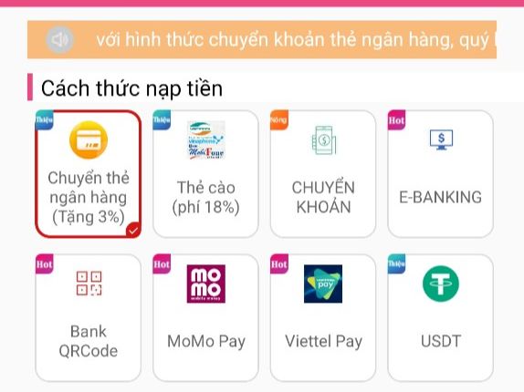 Một số lưu ý khi nạp tiền vào MMLive